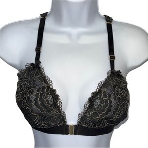 Cacique black lace sexy bra size 32D Excellent